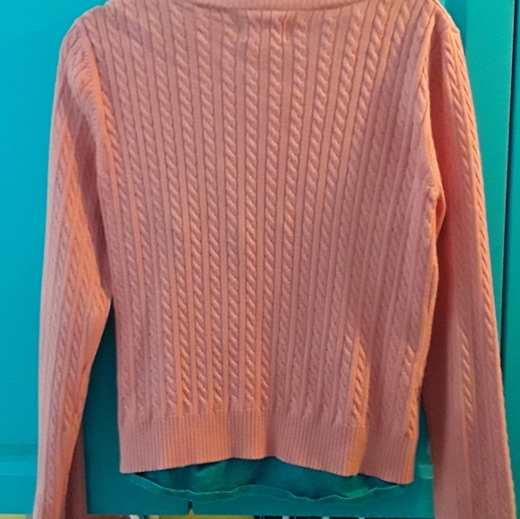 👚Cotton Cardigan Tangerine Baby Cable Nautica  Fits Best M/L - Picture 3 of 16
